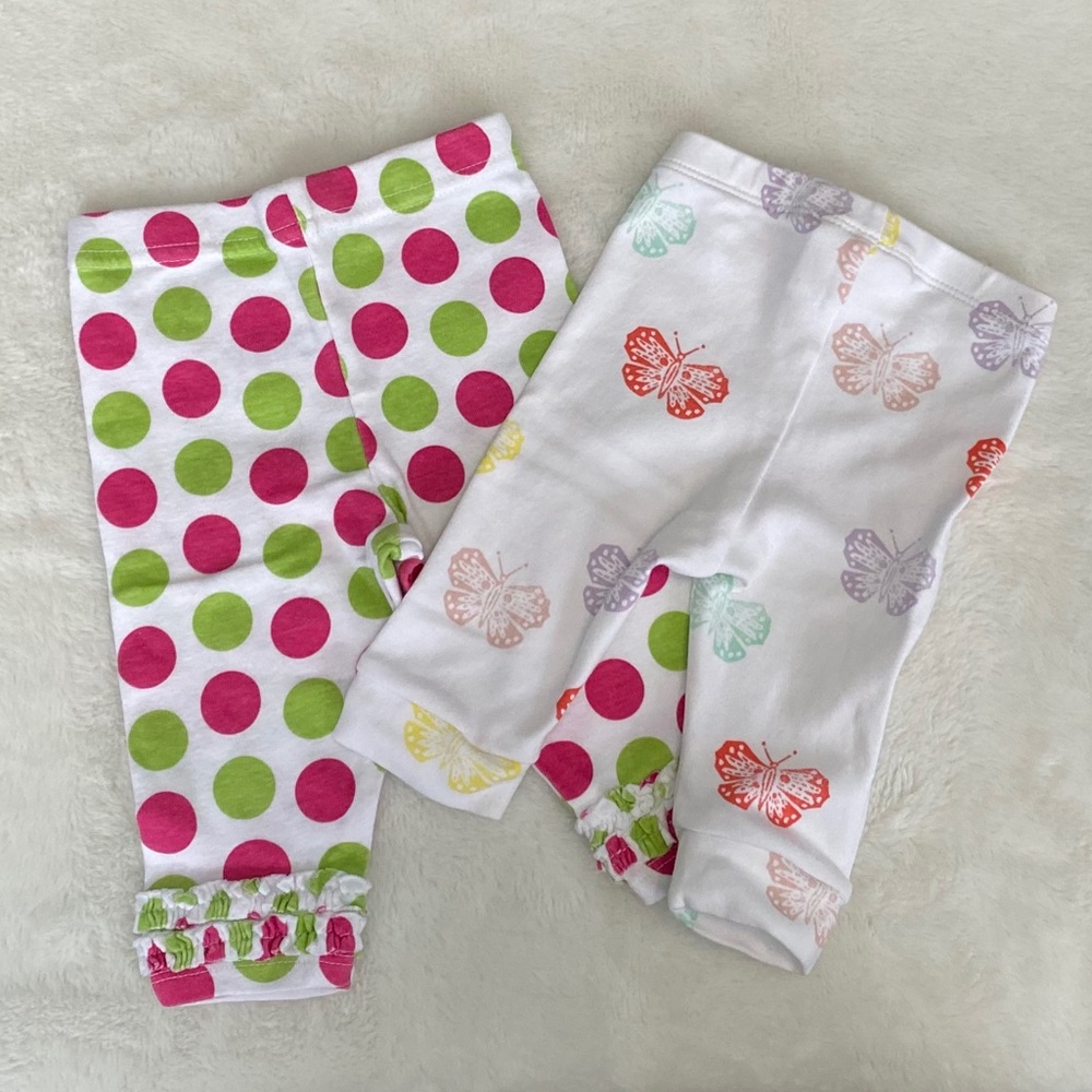 Two pairs of baby girl leggings